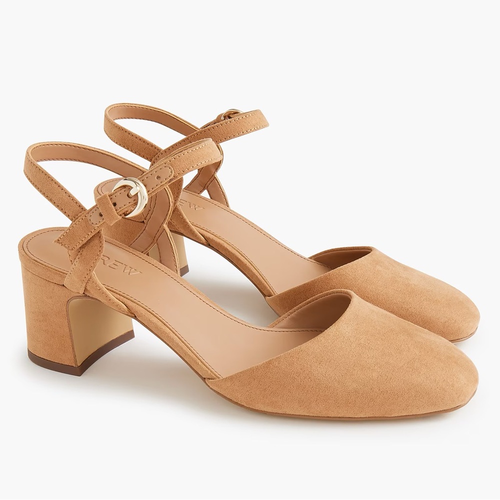 J. Crew Sienna Microsuede Ankle Strap Block Heel NWT